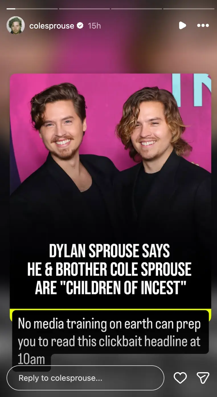 Cole has set the record straight (Instagram/colesprouse)