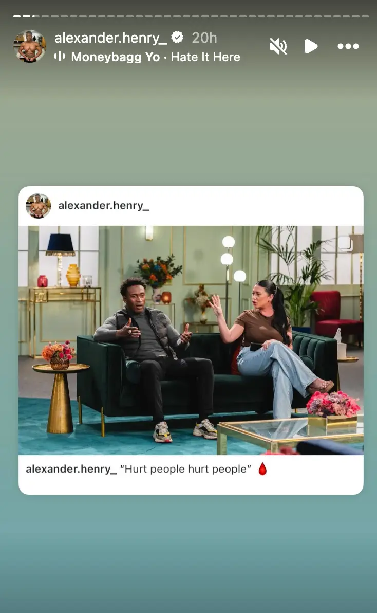 Alex took his Instagram Story to respond to the episode (Instagram/@alexander.henry_/Channel 4)