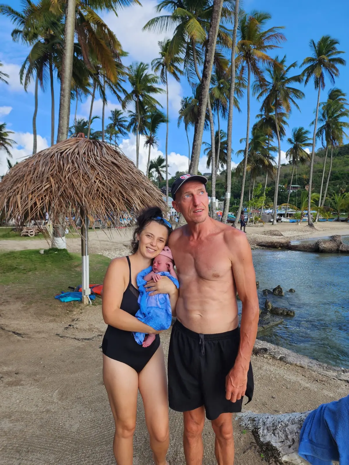 Little Louisa arrived after Iuliia's waters broke at sea.