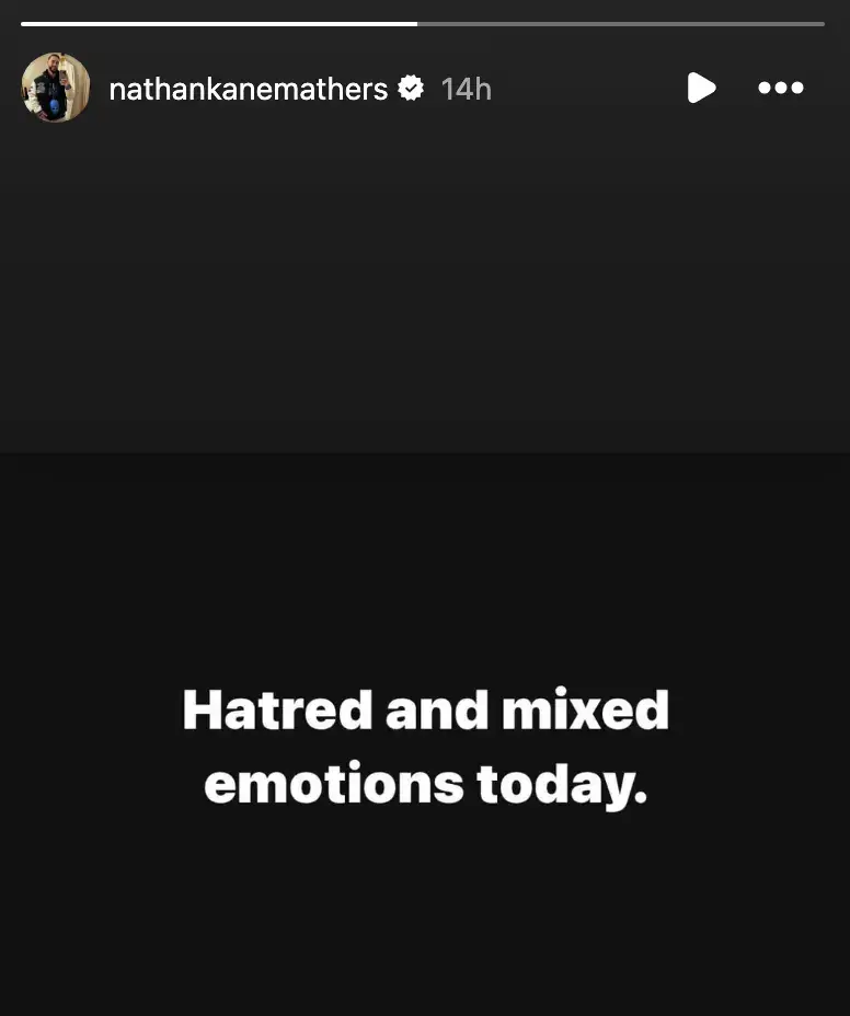 Nathan posted on Instagram seemingly about his mother's death (Instagram/@nathankanemathers)