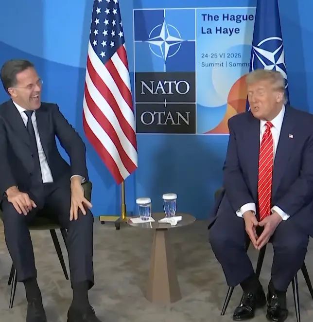 The 'cringe' line came as part of analogy where Trump compared Israel and Iran to 'fighting kids in a schoolyard' (ITV)