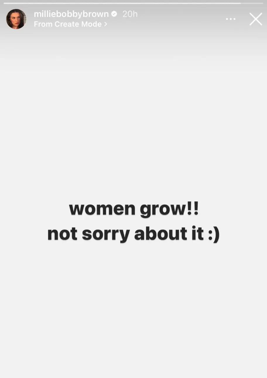 The actress hit back at the criticism she'd received (Instagram/@milliebobbybrown)