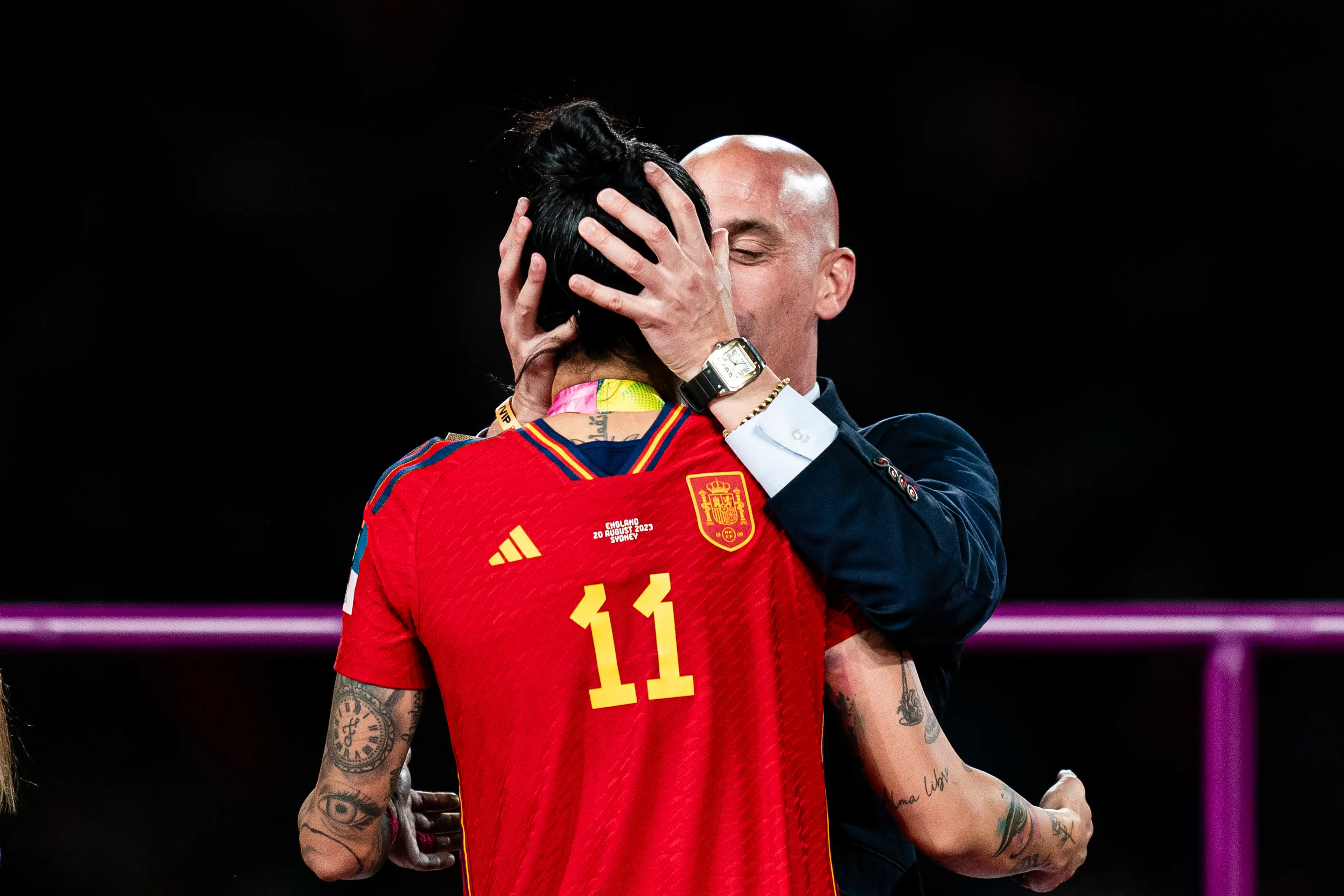 Rubiales kissed Hermoso on the lips (Noemi Llamas/Eurasia Sport Images/Getty Images)