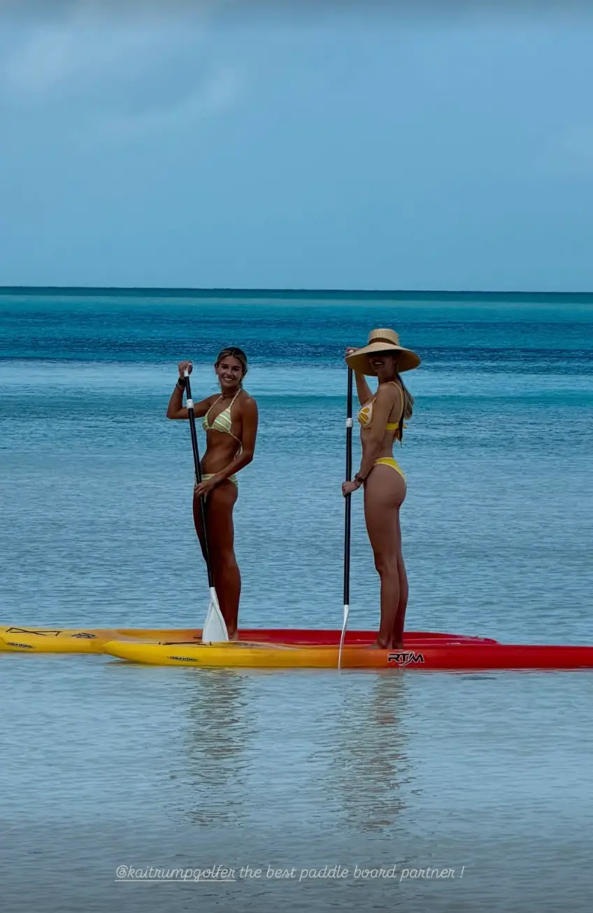 Ivanka could be seen paddle-boarding with niece Kai (Instagram/@ivankatrump)