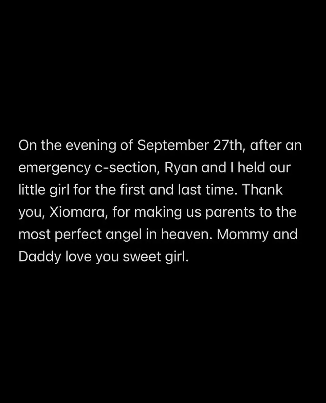Madison announced her daughter's death on social media (Instagram/@maddelagarza)