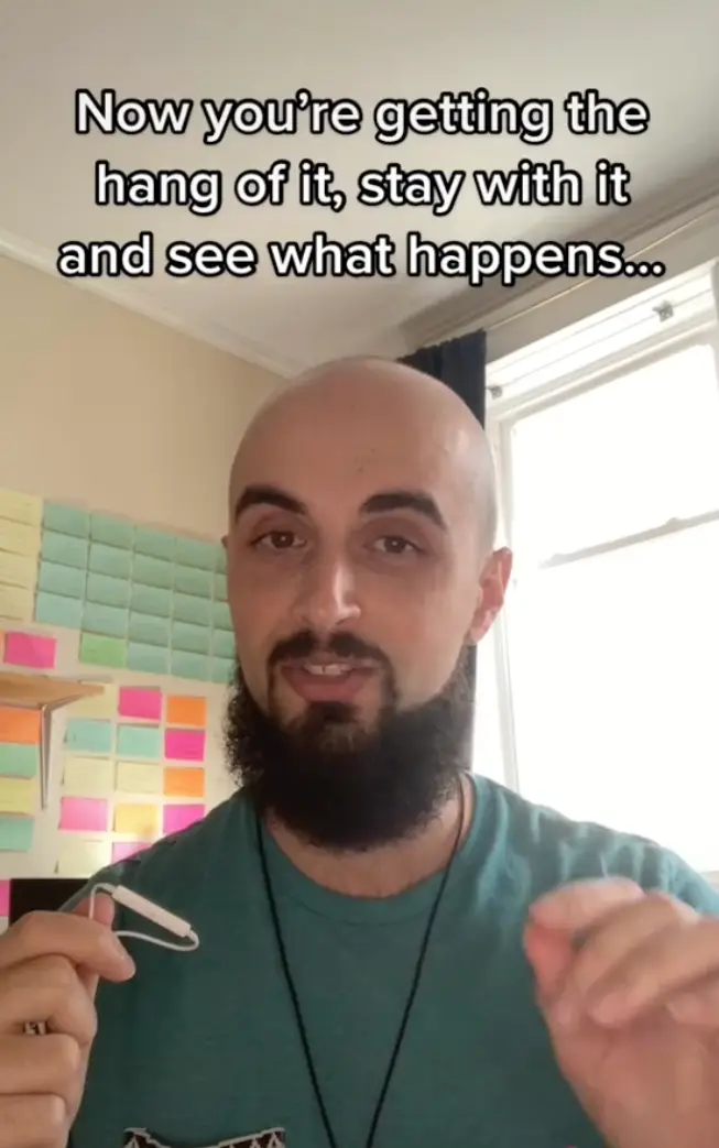 Famous spiritual teacher and author Eckhart Tolle was credited with the trick.