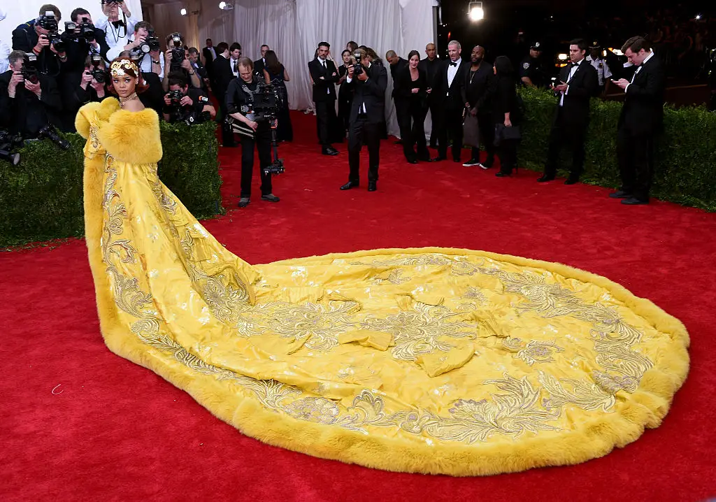 Rhianna in Guo Pei at the 2015 Met Gala. (Jamie McCarthy/FilmMagic)
