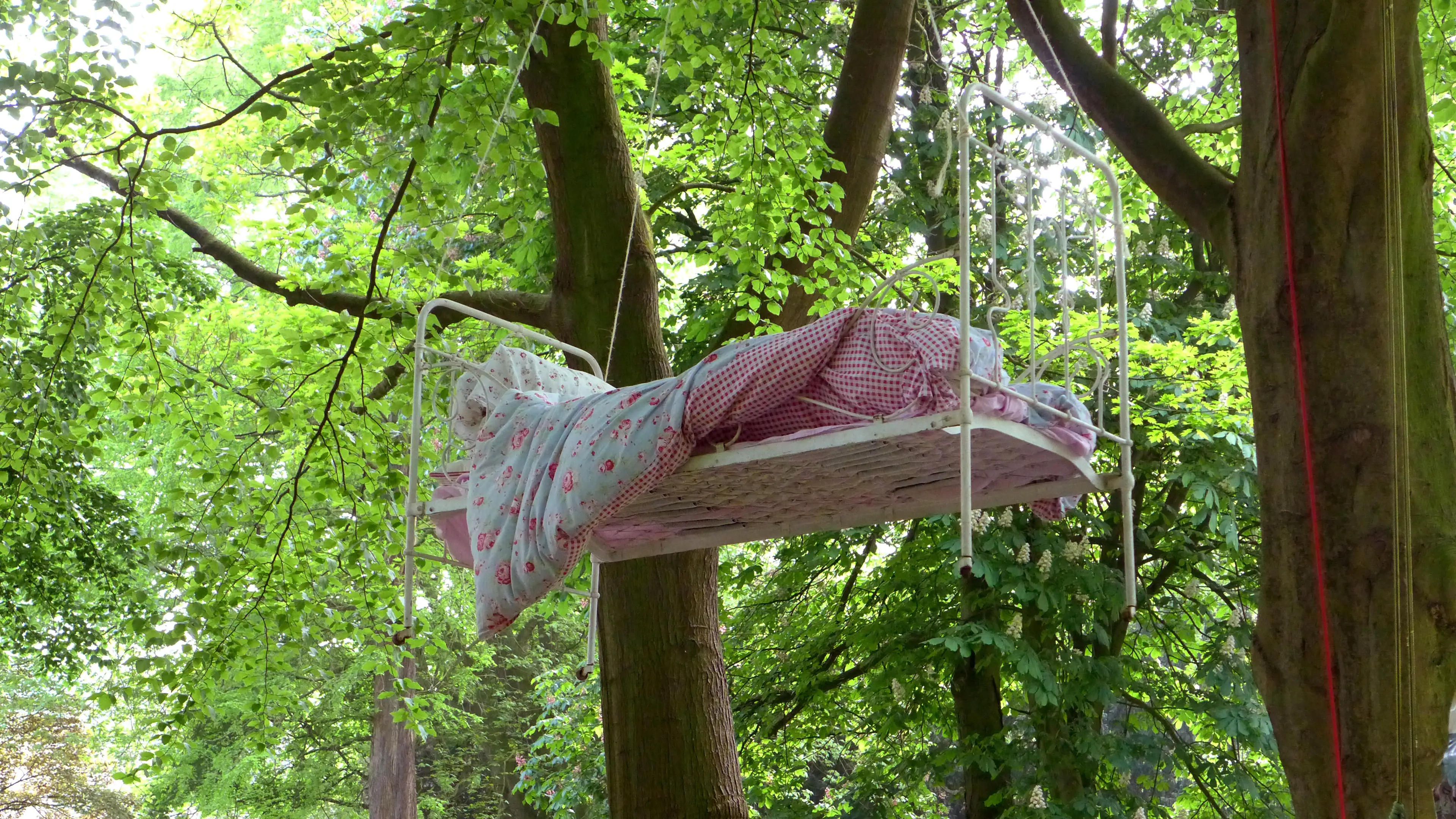 Another example of a 'floating loft bed', though the one Renee's husband made is probably much safer.