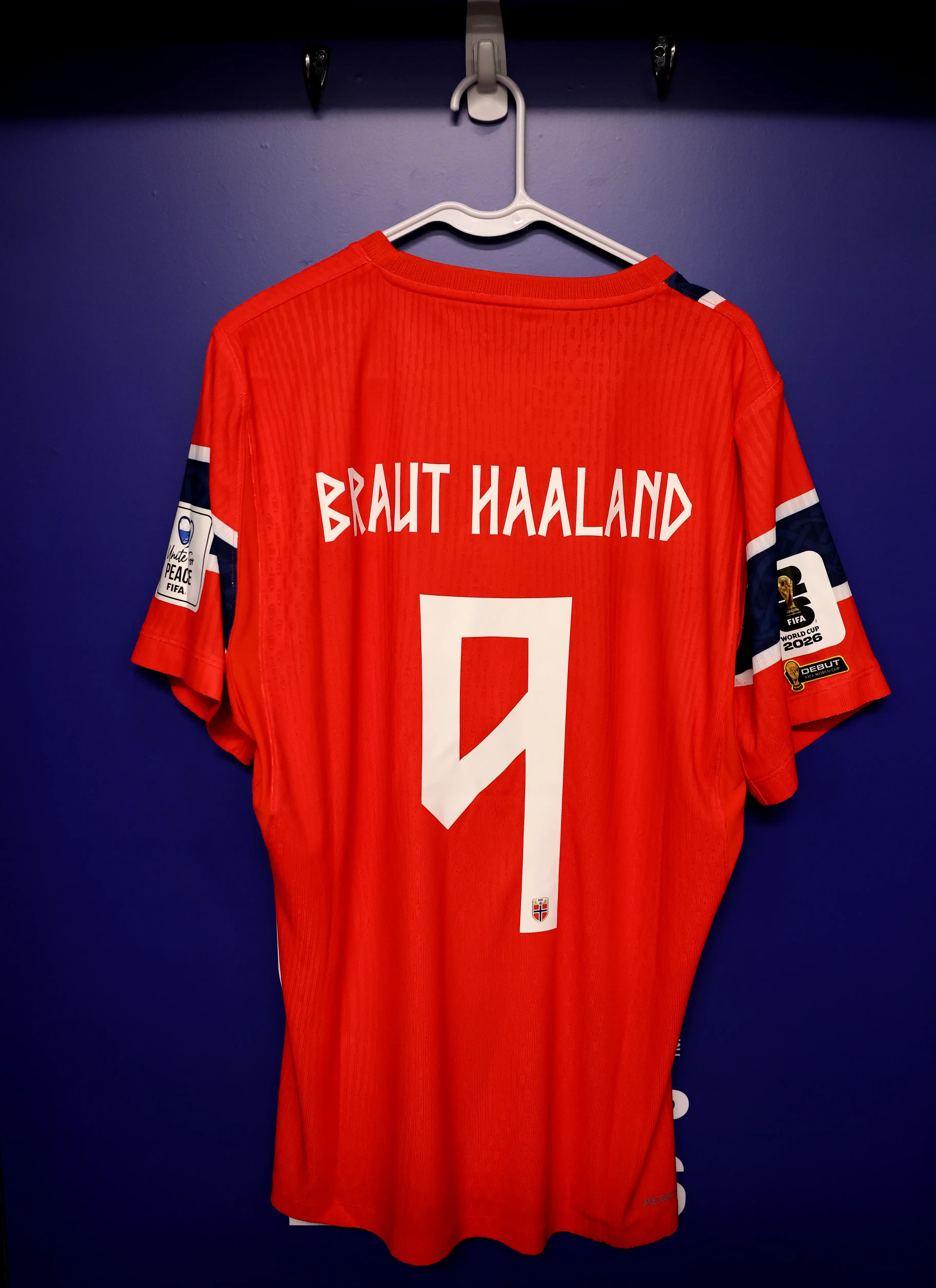 It reads 'Braut Haaland' rather than simply 'Haaland' (Patrick Smith - FIFA/FIFA via Getty Images)