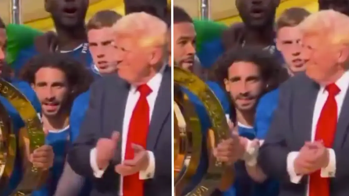 Footballer has savage four-word response to Donald Trump turning up to trophy ceremony