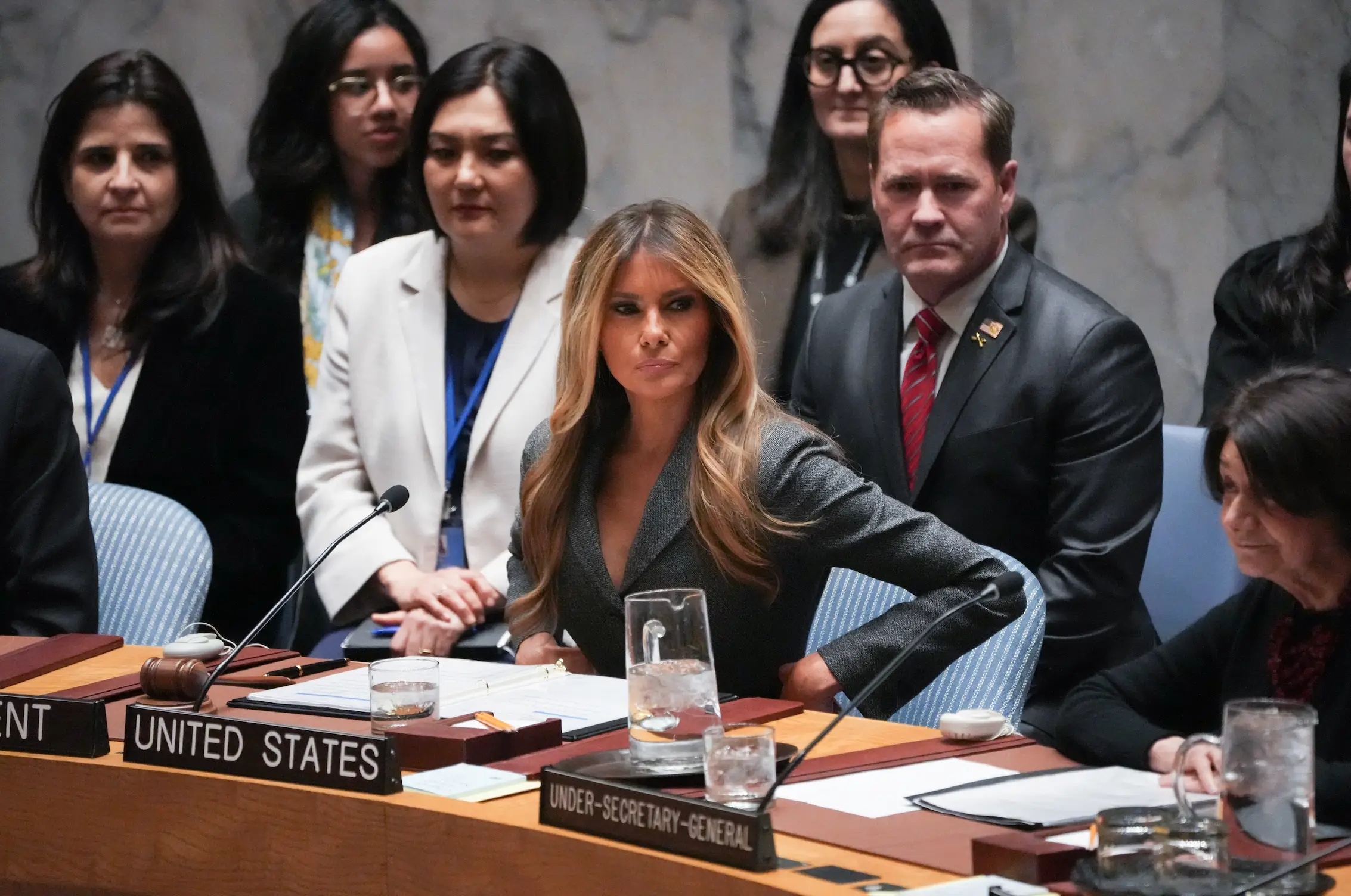 Melania became the first spouse of a world leader to chair the UN meeting (TIMOTHY A. CLARY / AFP via Getty Images)