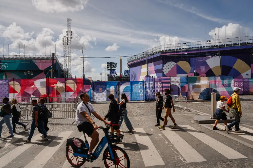 The Place de la Concorde Paralympic site. (Dimitar DILKOFF / AFP) (Photo by DIMITAR DILKOFF/AFP via Getty Images)