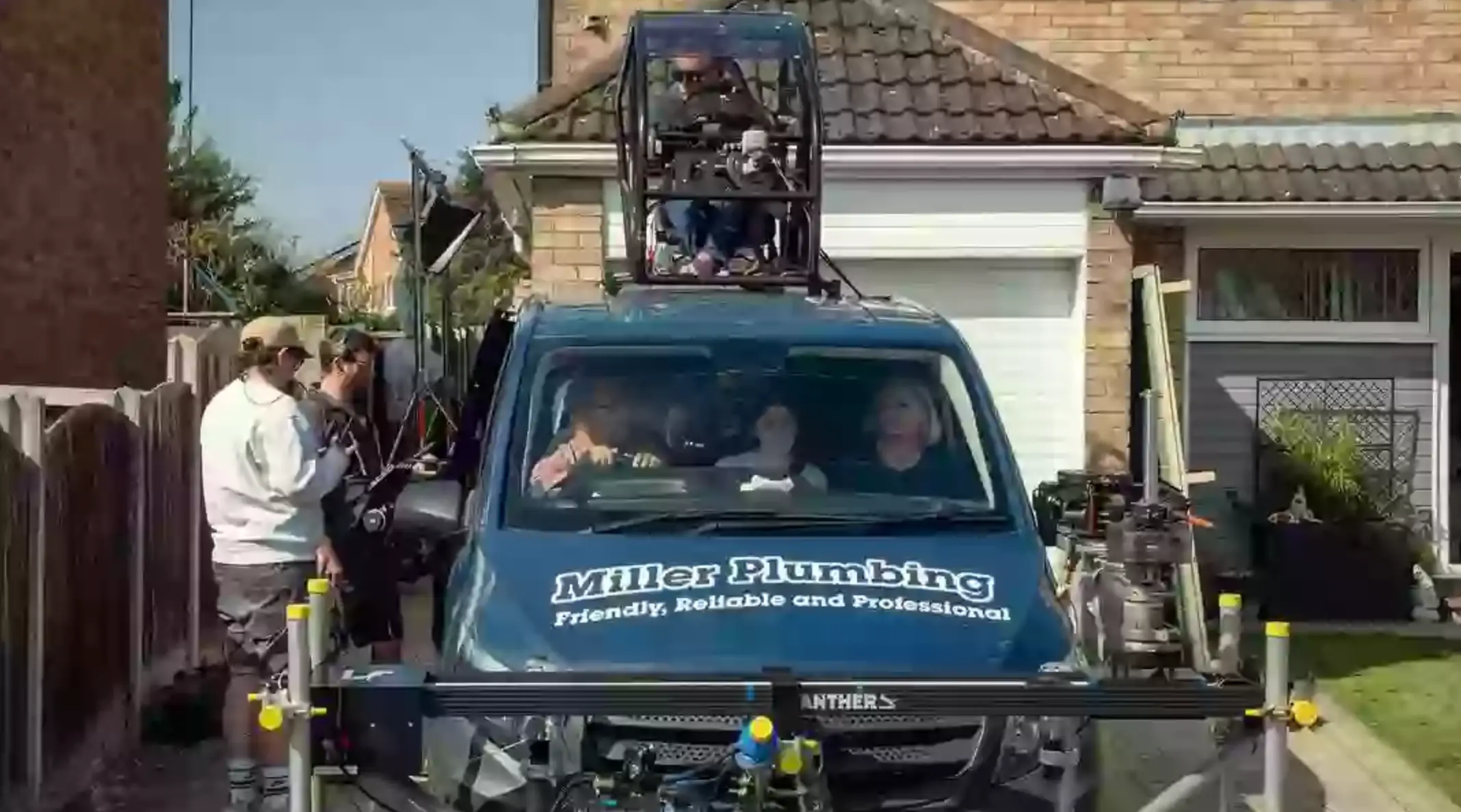 Two vans were used during filming - one with the elaborate rig, one without (Netflix)