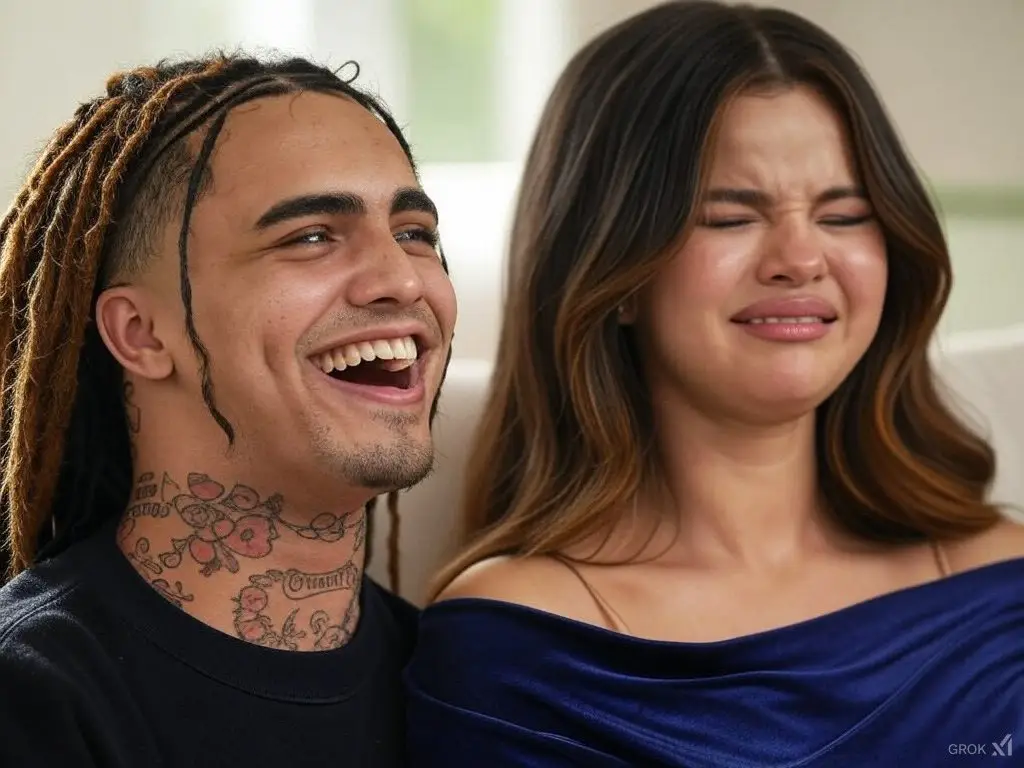 Lil Pump took to social media this week to seemingly poke fun out of Gomez's crying video (X/@lilpump/Grok)