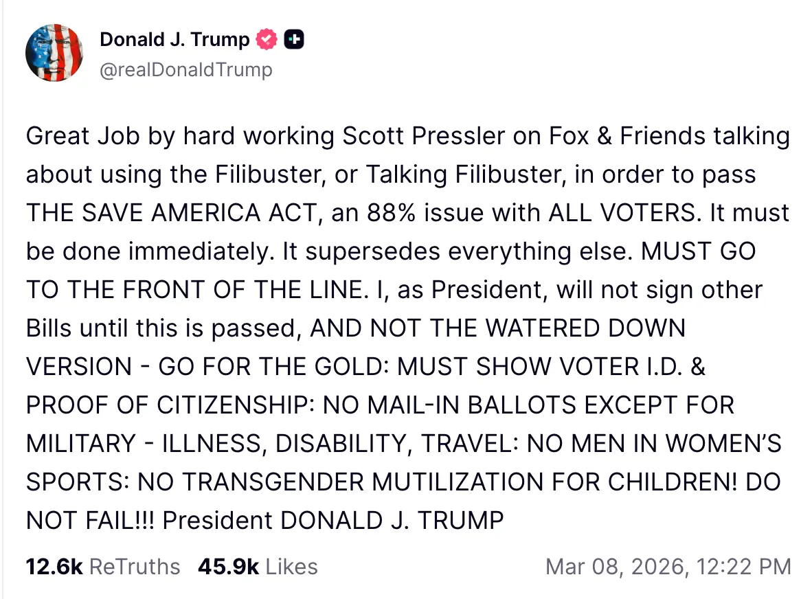 Trump took to social media yesterday to share his thoughts (Truth Social/@realDonaldTrump)