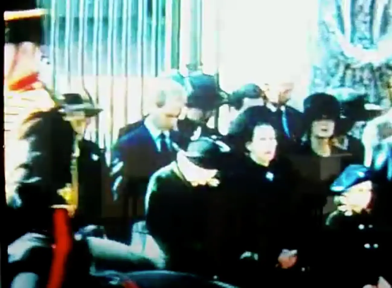 The Queen bowed her head as Diana's coffin passed by (BBC)