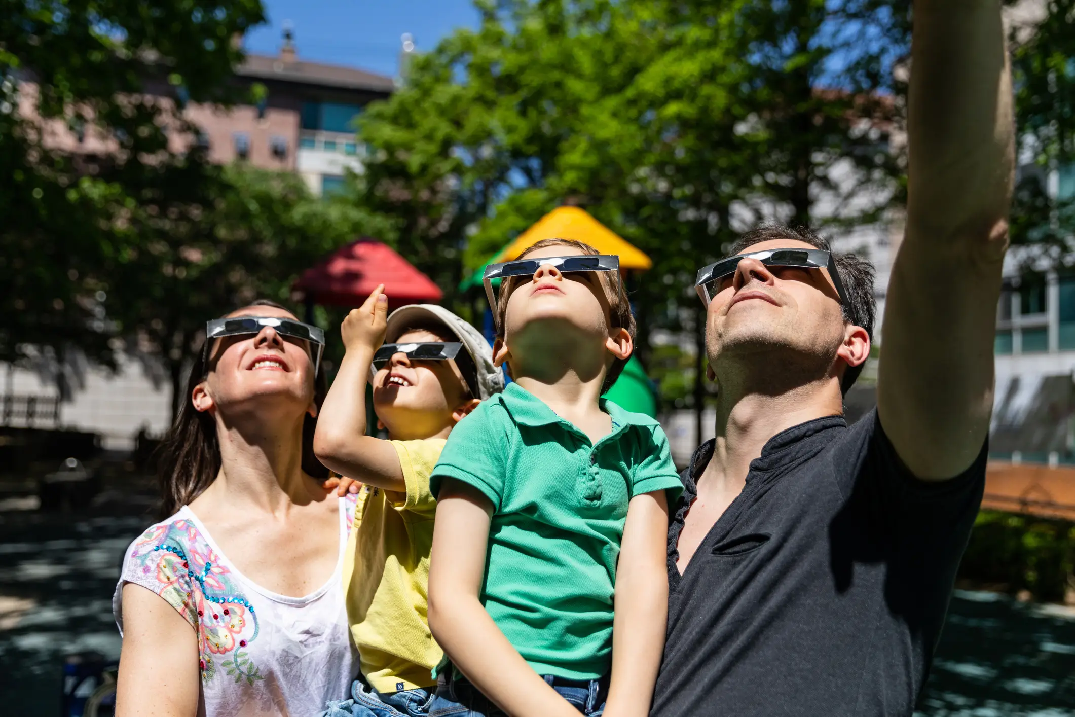 Parents should keep their children closely supervised throughout the eclipse (Getty Stock Images)