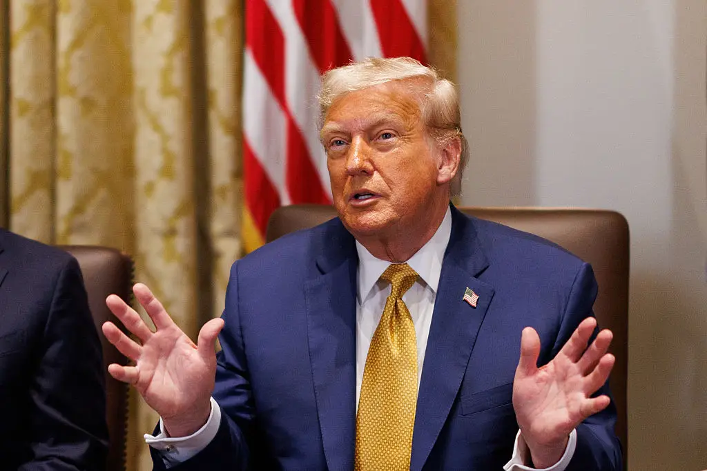 The move comes after the US President issued a ban on transgender women competing in women's sports teams (Bloomberg / Getty Images)