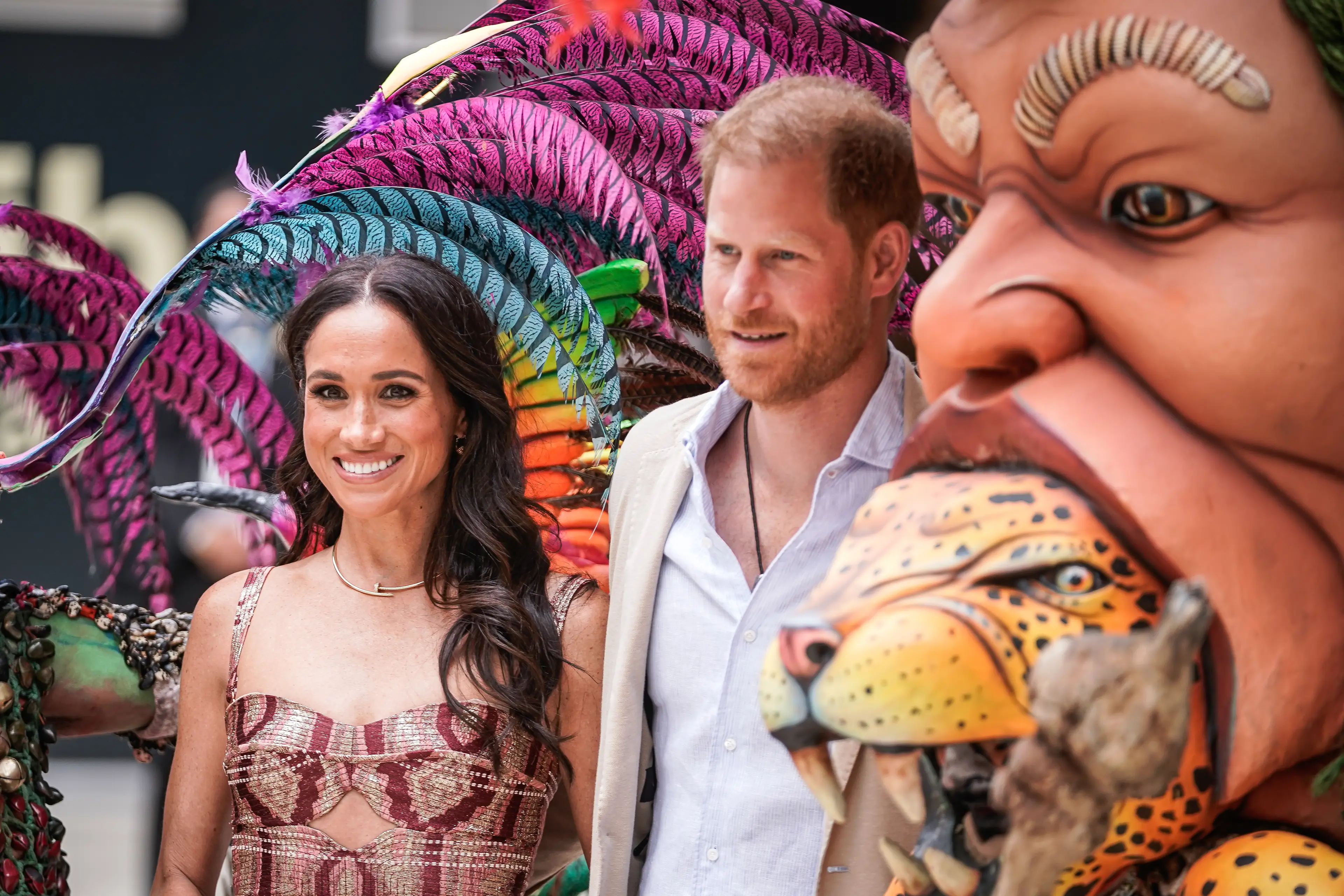 Prince Harry and Meghan Markle in Bogota, Colombia. (Diego Cuevas/Getty Images)