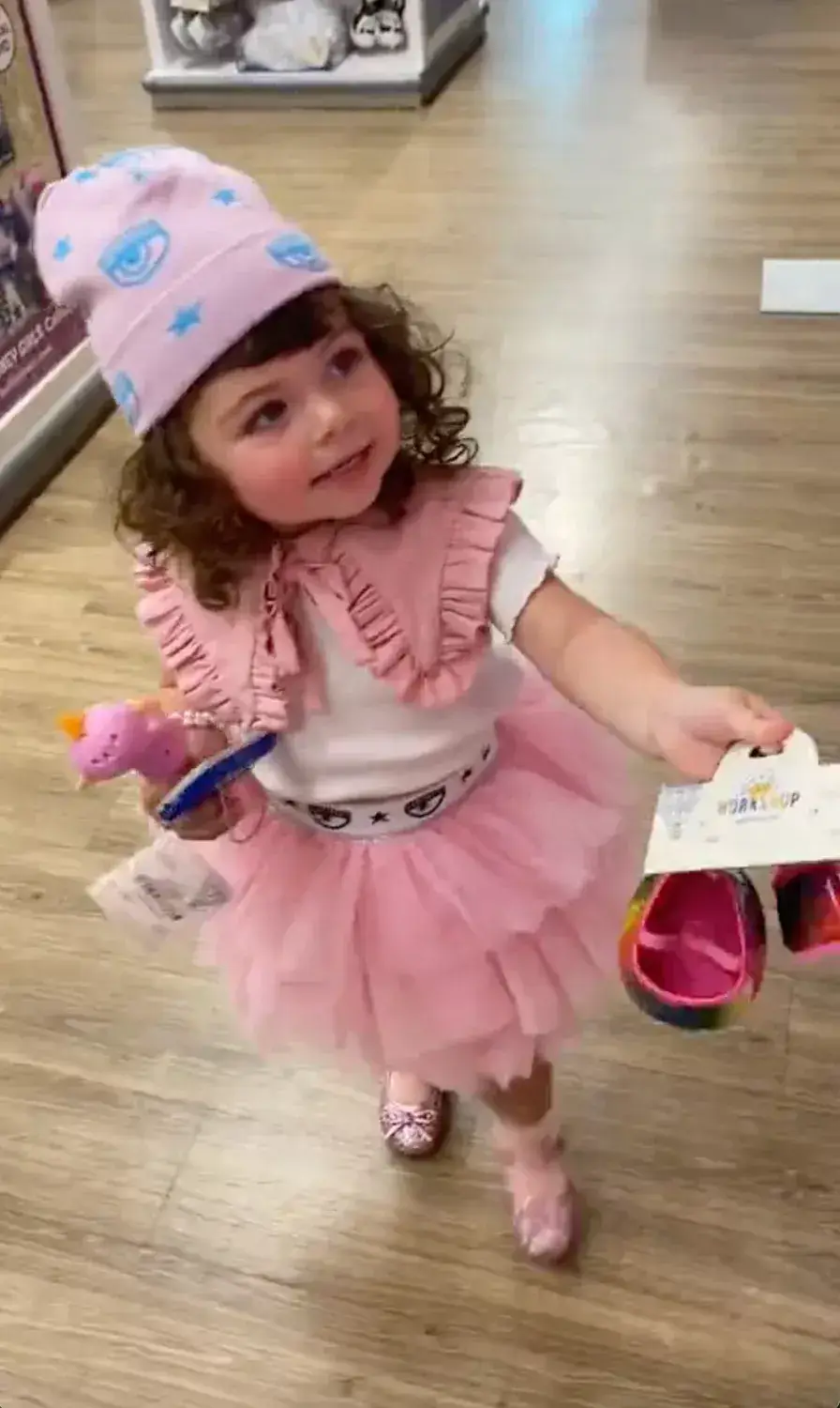 The toddler's only symptoms was an abnormality in her eye. (TikTok/@afashionnerd)