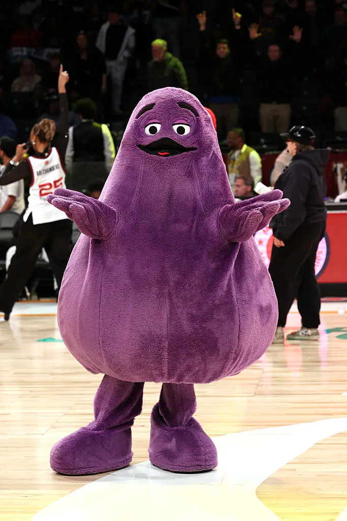 McDonald's has put out some conflicting statements regarding Grimace's 'taste bud' identity over the years (Natasha Campos / Stringer / Getty Images)