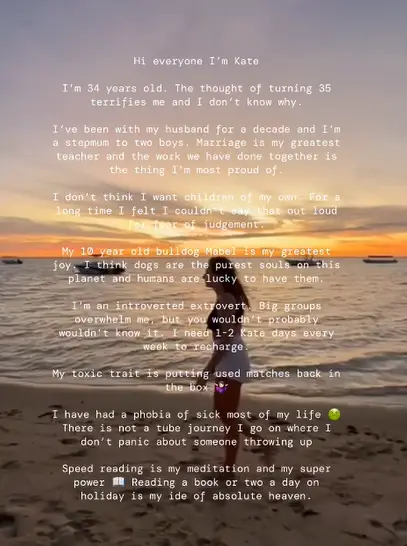 Kate Brazier was scared to admit that she didn't want children.