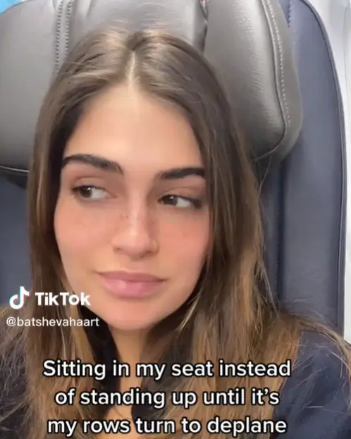 Whether to sit or stand on the plane once it has landed has brought huge debate.