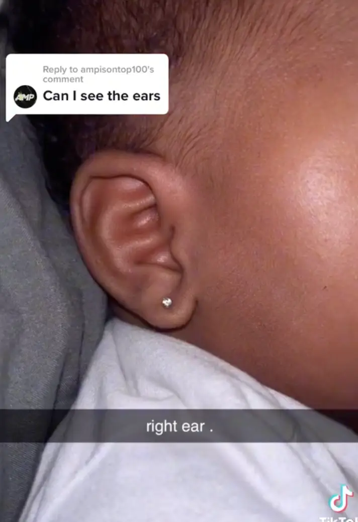 The little one had stud piercings.