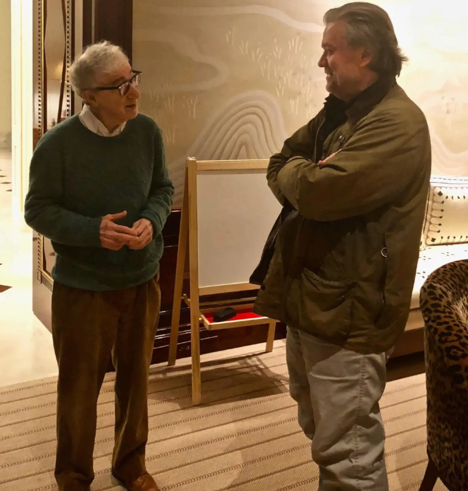 Here Woody Allen and Steve Bannon are seen talking (House Oversight Committee)