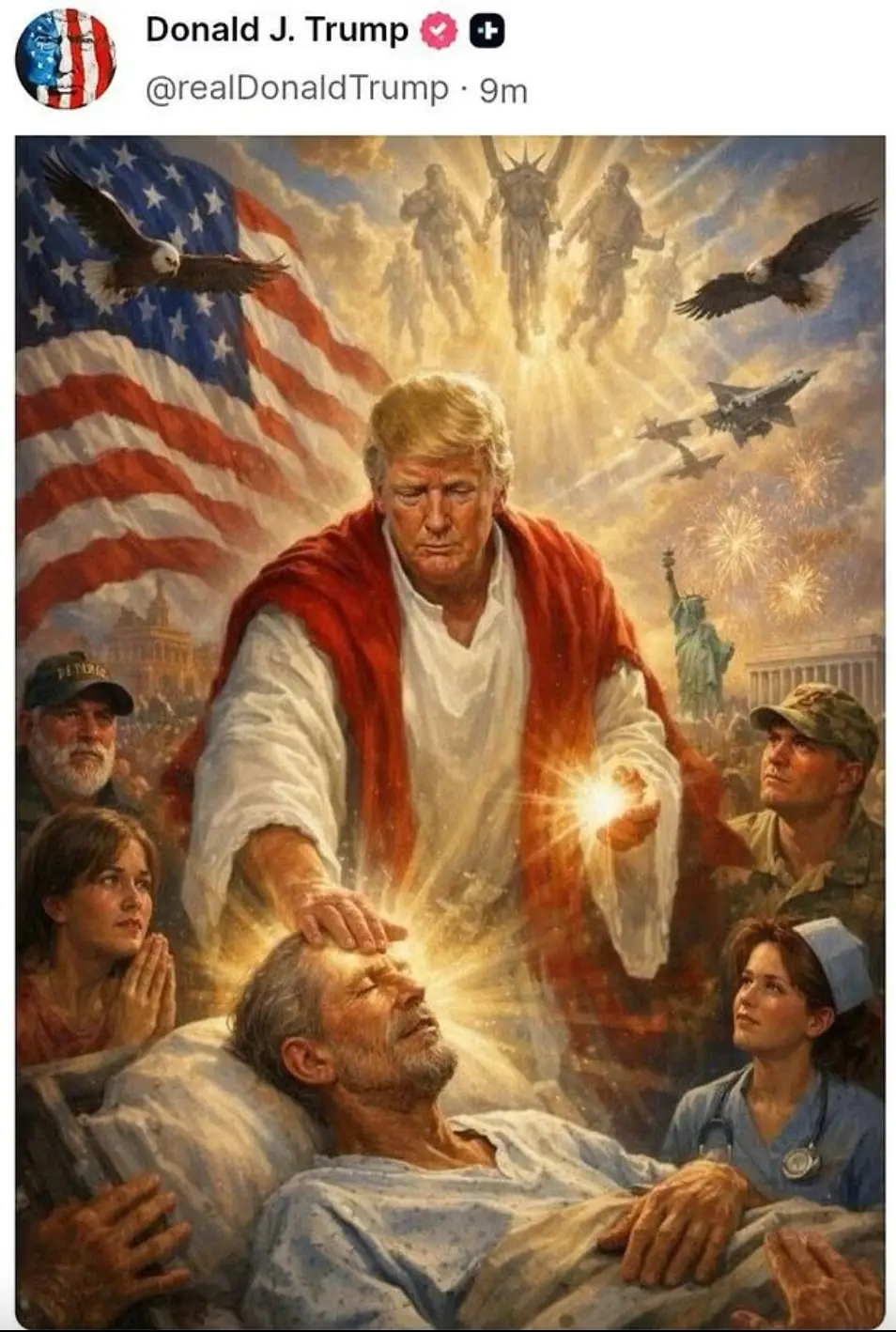 Trump shared the AI image a few days ago (Truth Social/@realDonaldTrump)