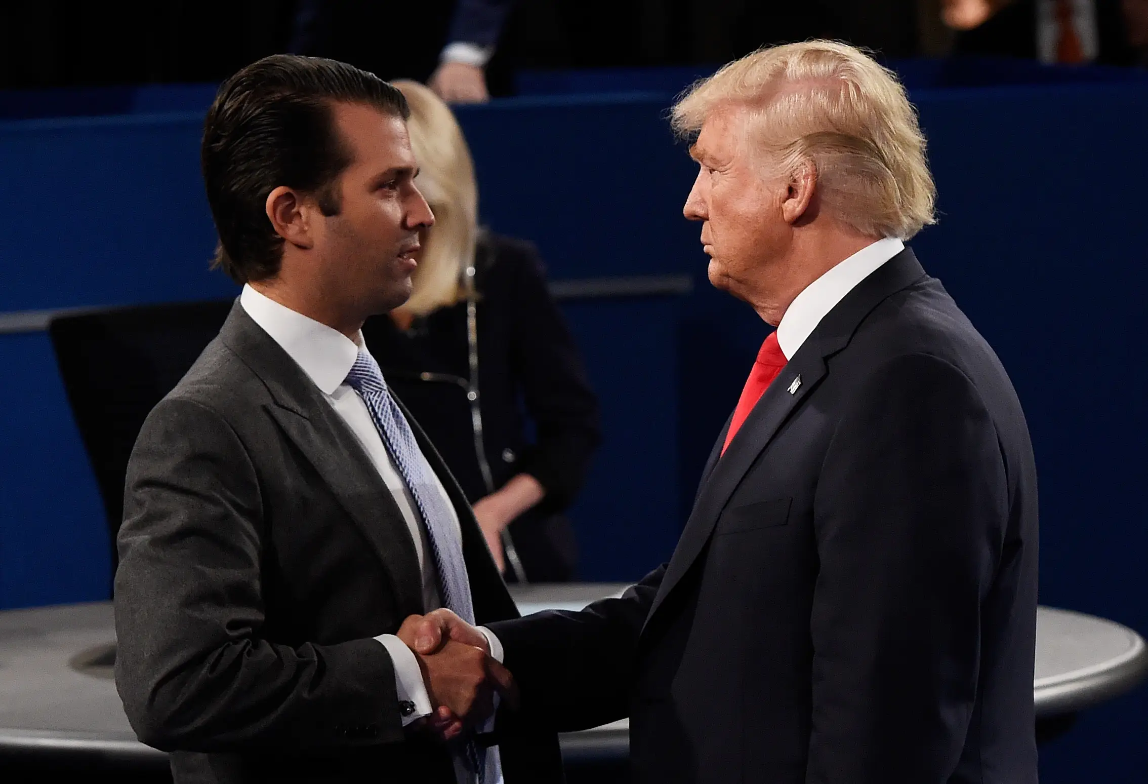 Trump and his eldest son both responded to the news (Saul Loeb-Pool/Getty Images)