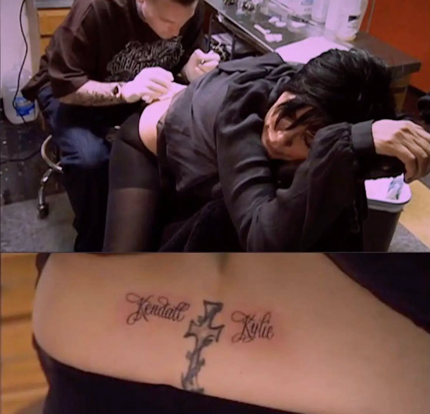 Her mum Kris Jenner got a matching one, but with Kendall and Kylie's names (YouTube/@Khloekardashian)