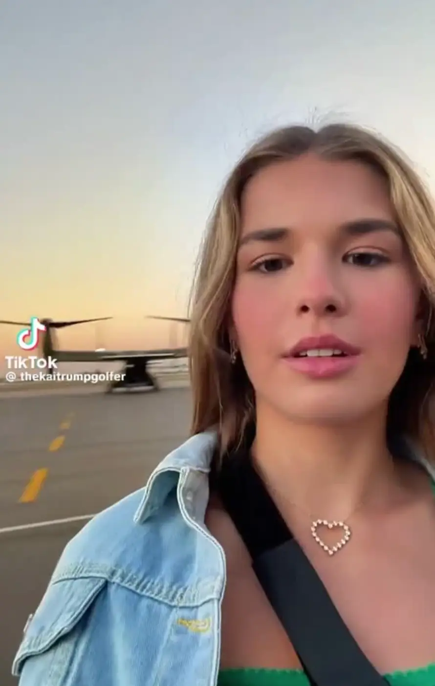 Kai was previously criticised for sharing selfies alongside military fleets (TikTok/@thekaitrumpgolfer)