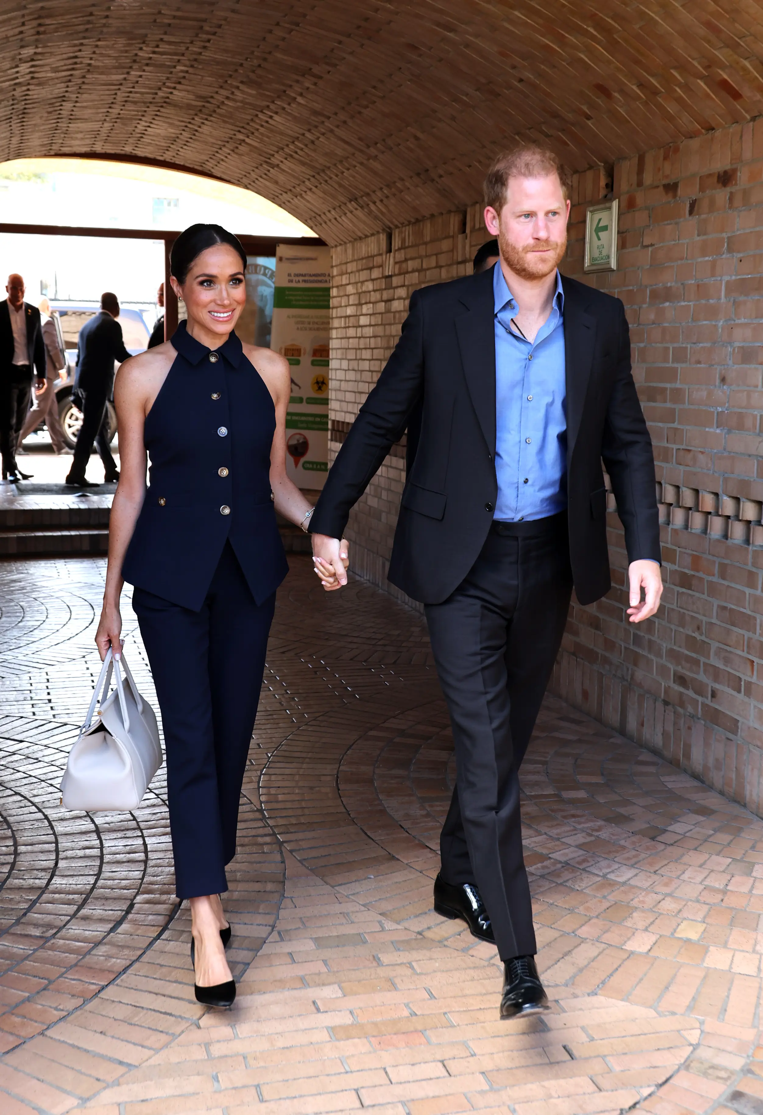 The pair visited a school and Harry attempted to speak Spanish. (Eric Charbonneau/Archewell Foundation via Getty Images)