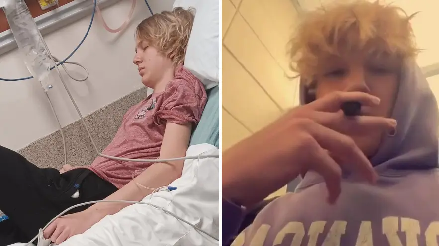 Teen, 15, nearly dies from dehydration after vaping so much it left him unconscious for 30 hours