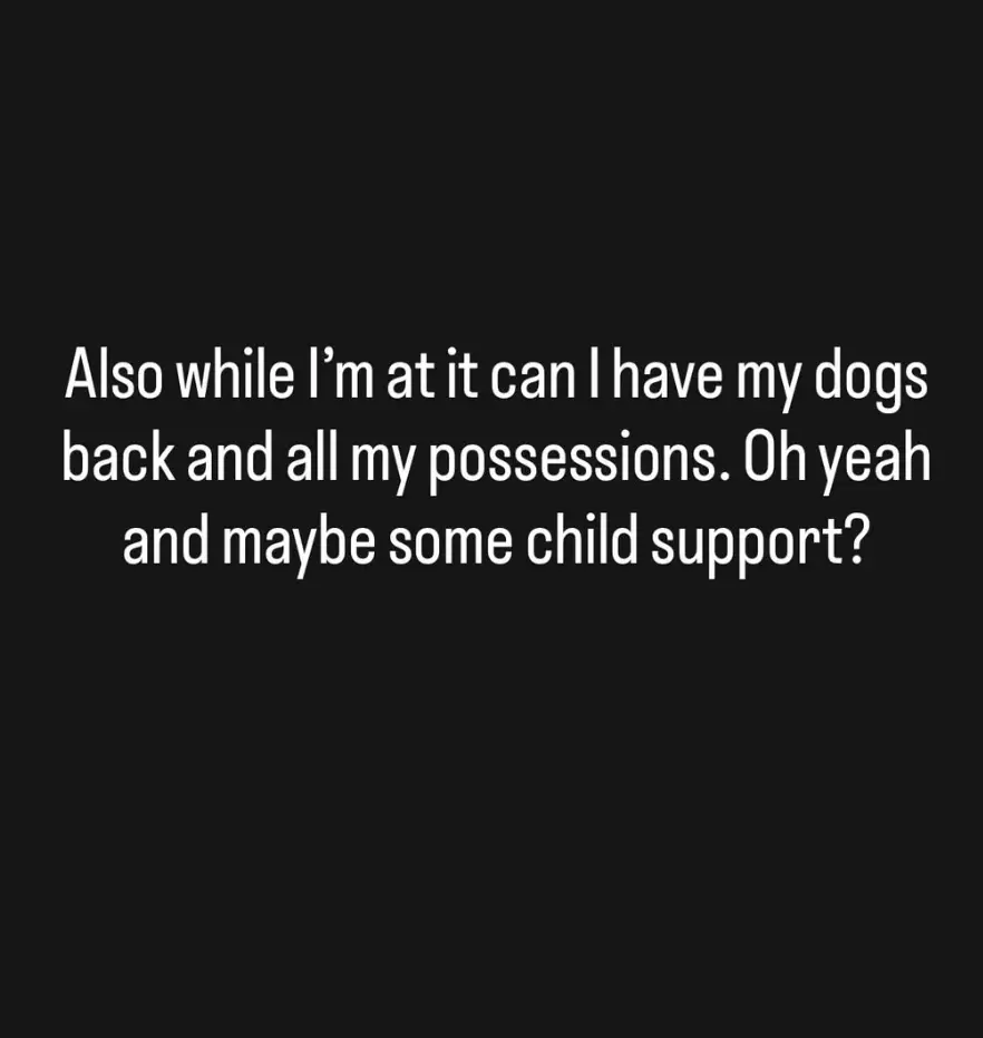 Osbourne demanded both her 'dogs back', and 'child support' (Instagram/@kellyosbourne)