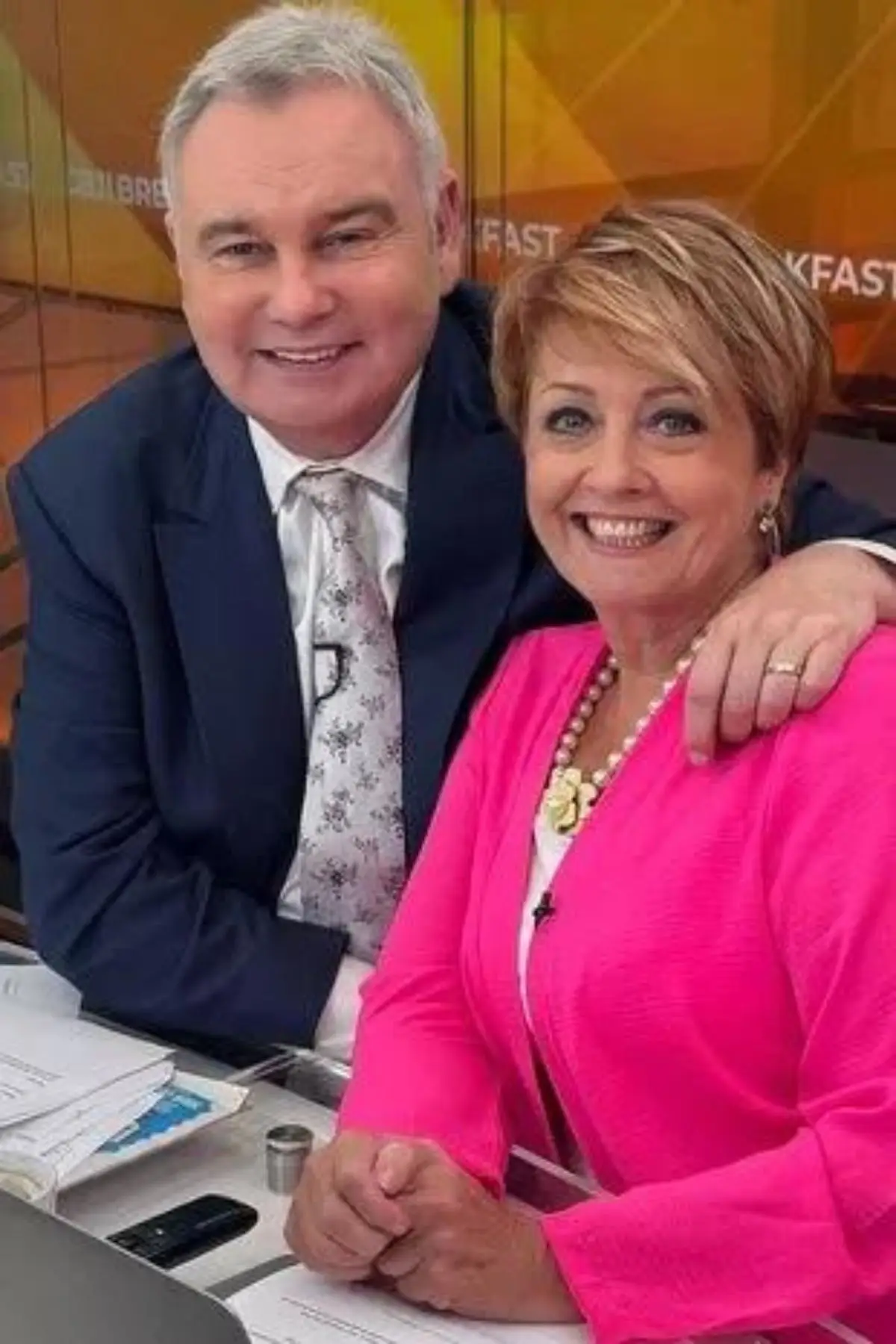 Eamonn Holmes sat in with Anne Diamond on the Weekend Breakfast GB News show. (eamonnholmes/Instagram)