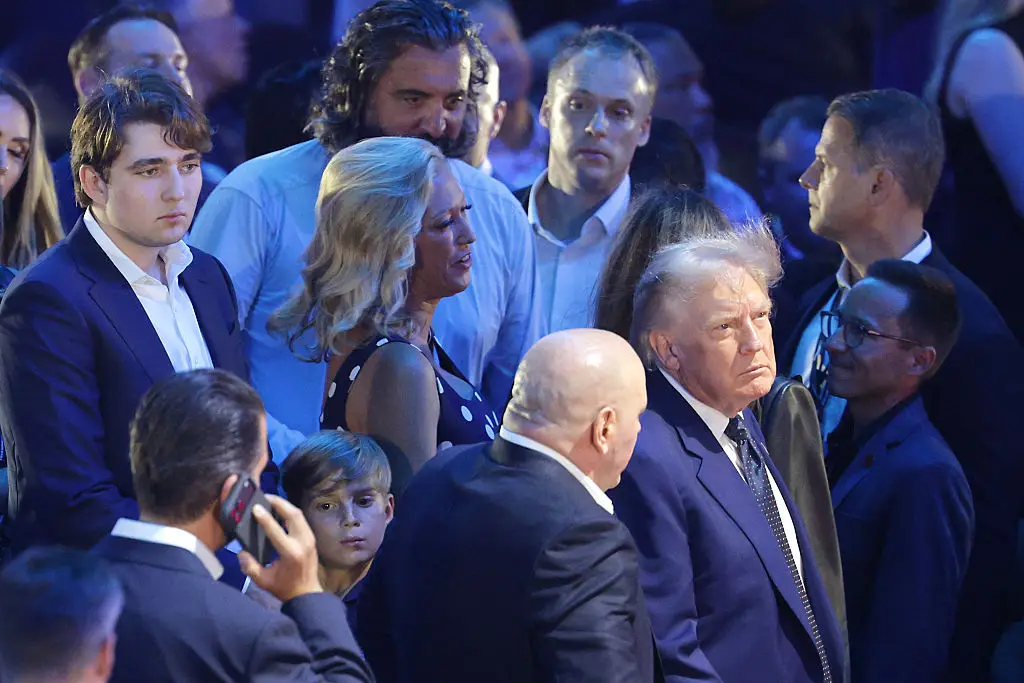 Barron was sitting just behind his parents at the high-profile event (Chip Somodevilla/Getty Images)