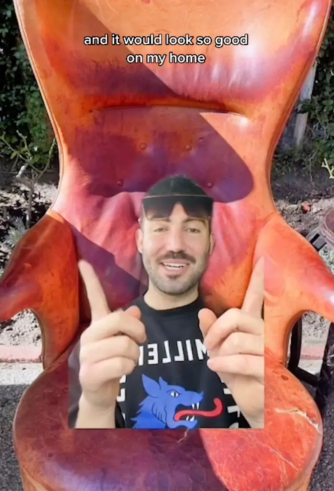 Justin Miller found the slightly damaged chair on Facebook Marketplace.