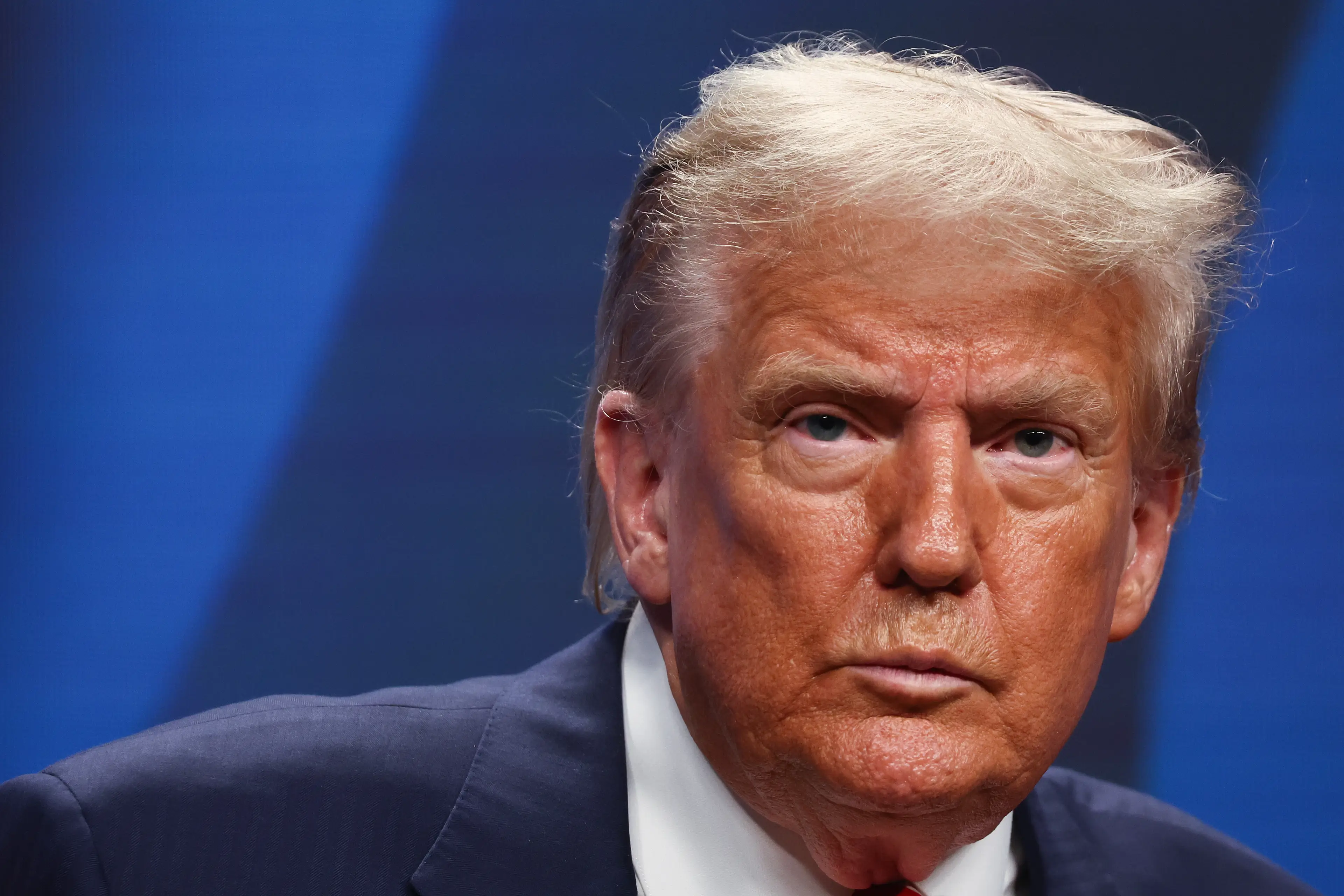 Trump appeared somewhat moved by the question (Jakub Porzycki/NurPhoto via Getty Images)