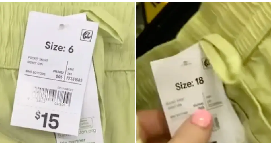 Woman accuses clothes shop of charging more for size 18 shorts than identical pair in size 6