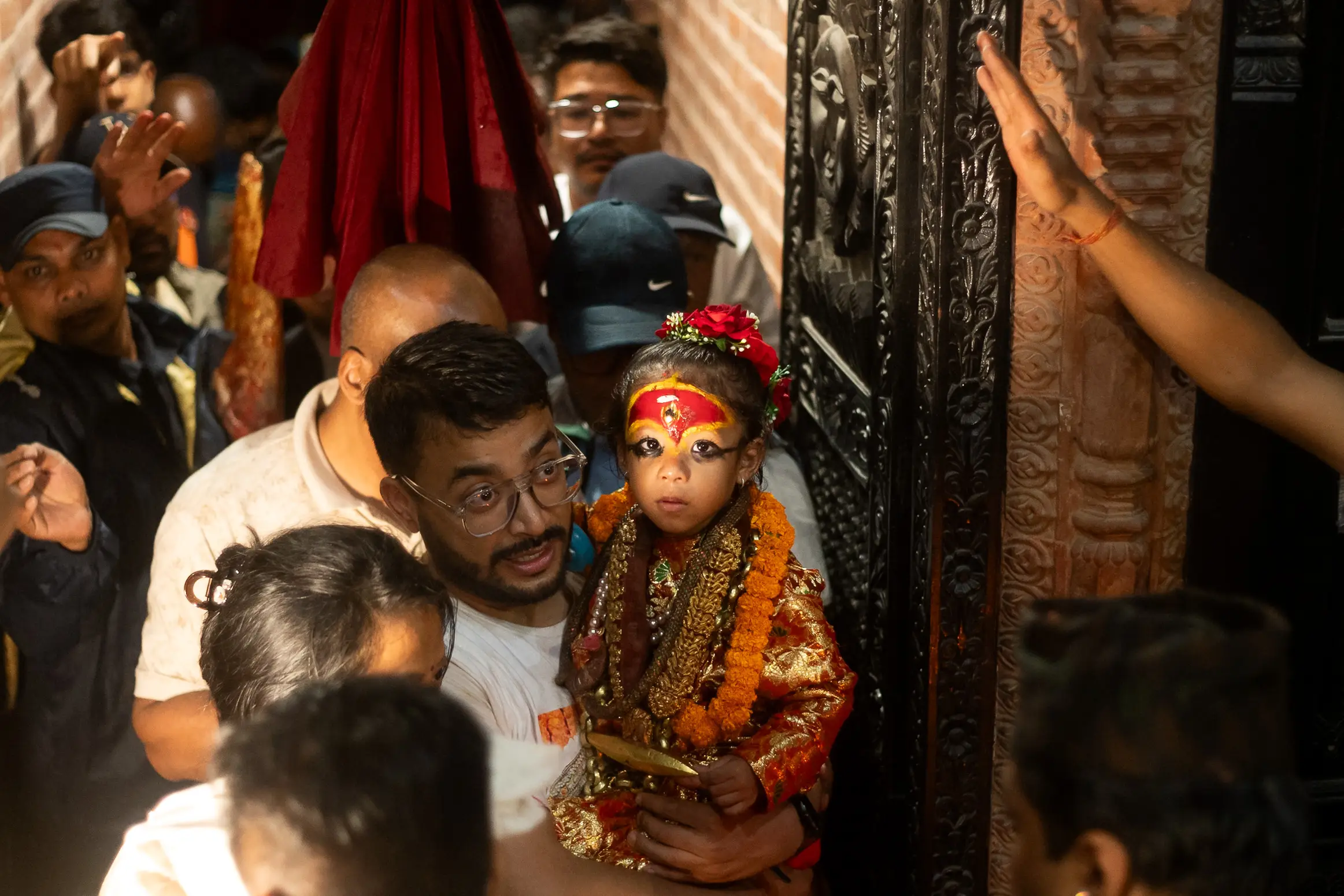 Toddler Aryatara Shakya has been selected as Nepal's new Kumari (Safal Prakash Shrestha/NurPhoto via Getty Images)
