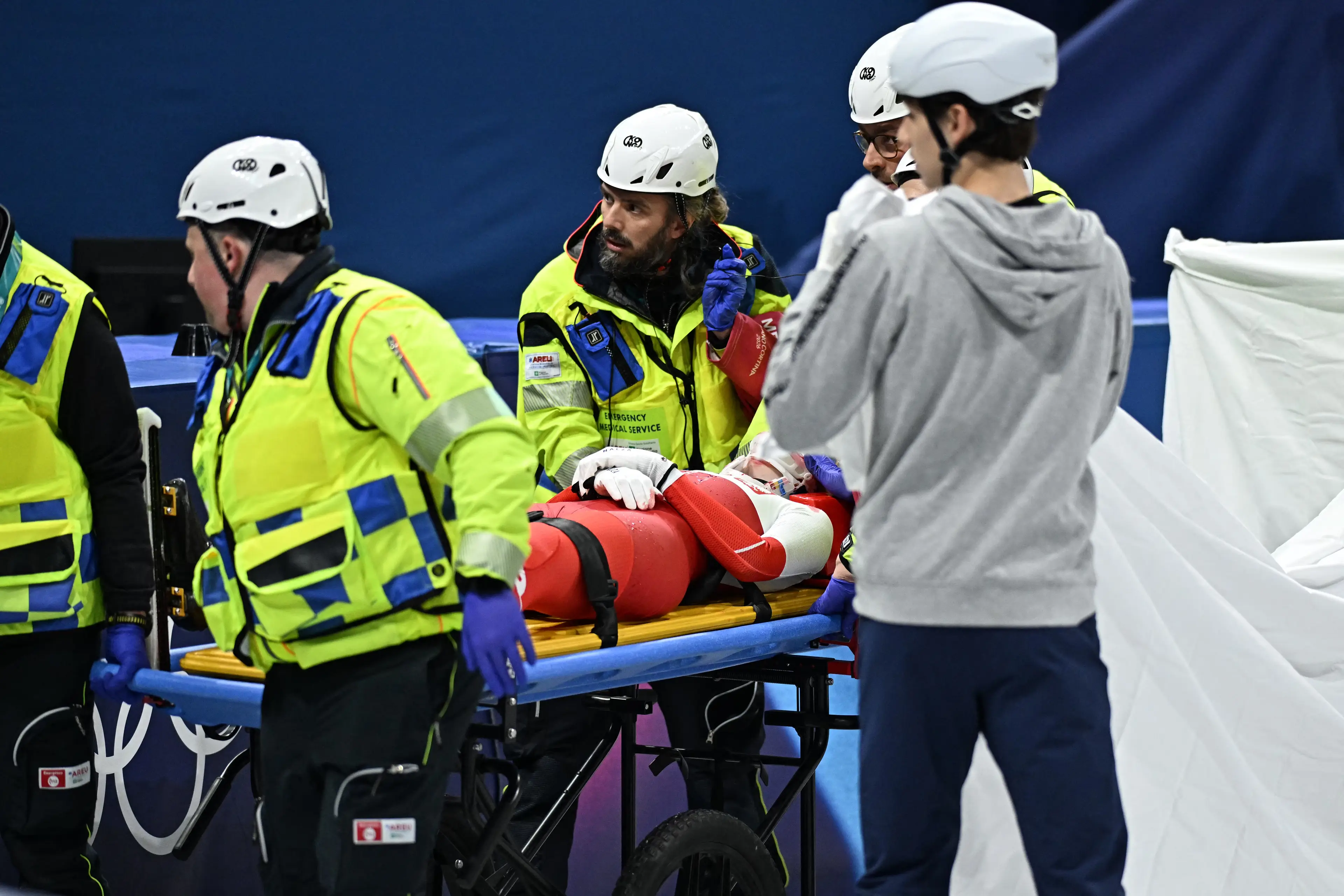 Sellier was stretchered off the ice (Gabriel BOUYS / AFP via Getty Images)