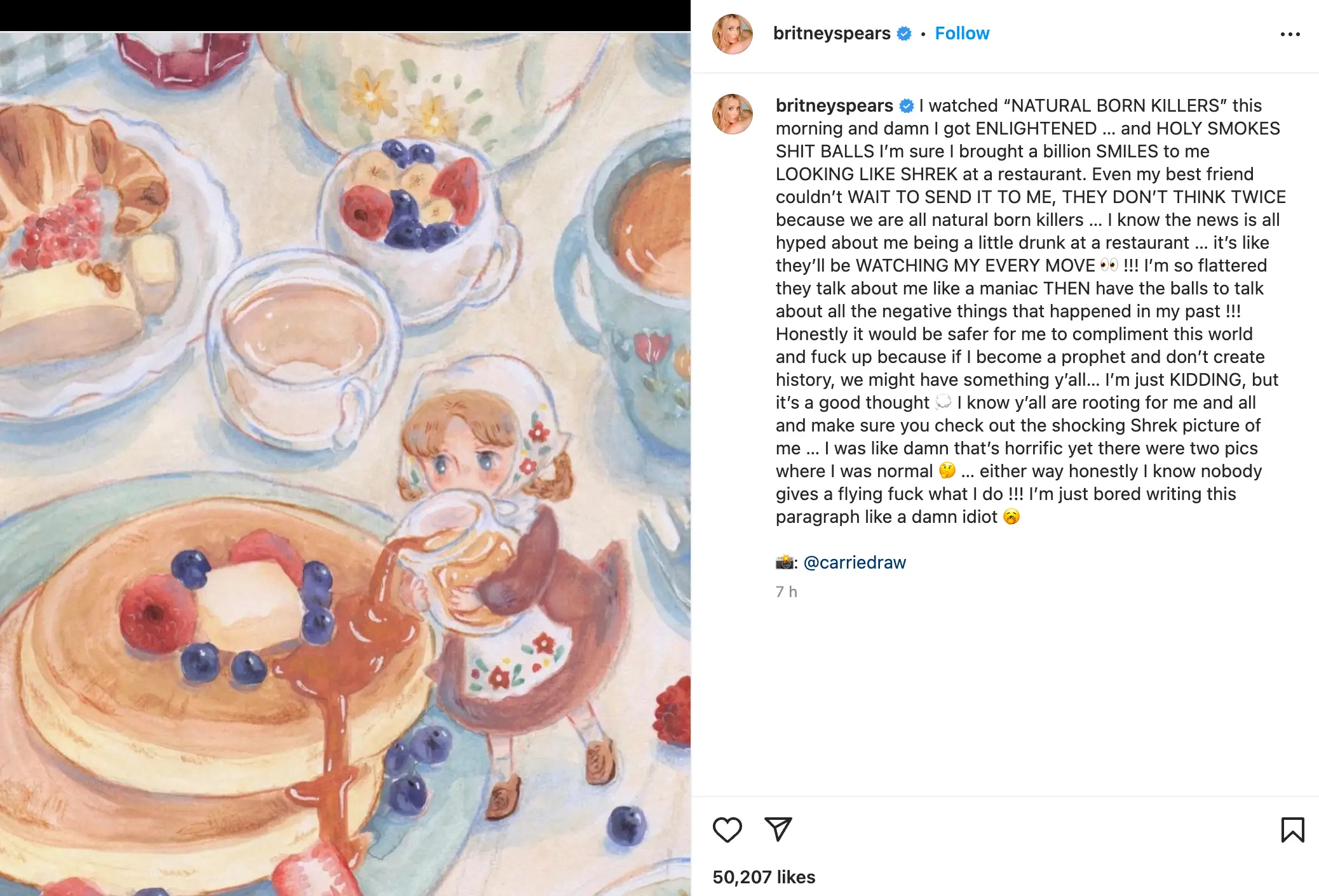 Britney hit back at the criticism in another lengthy Instagram post.