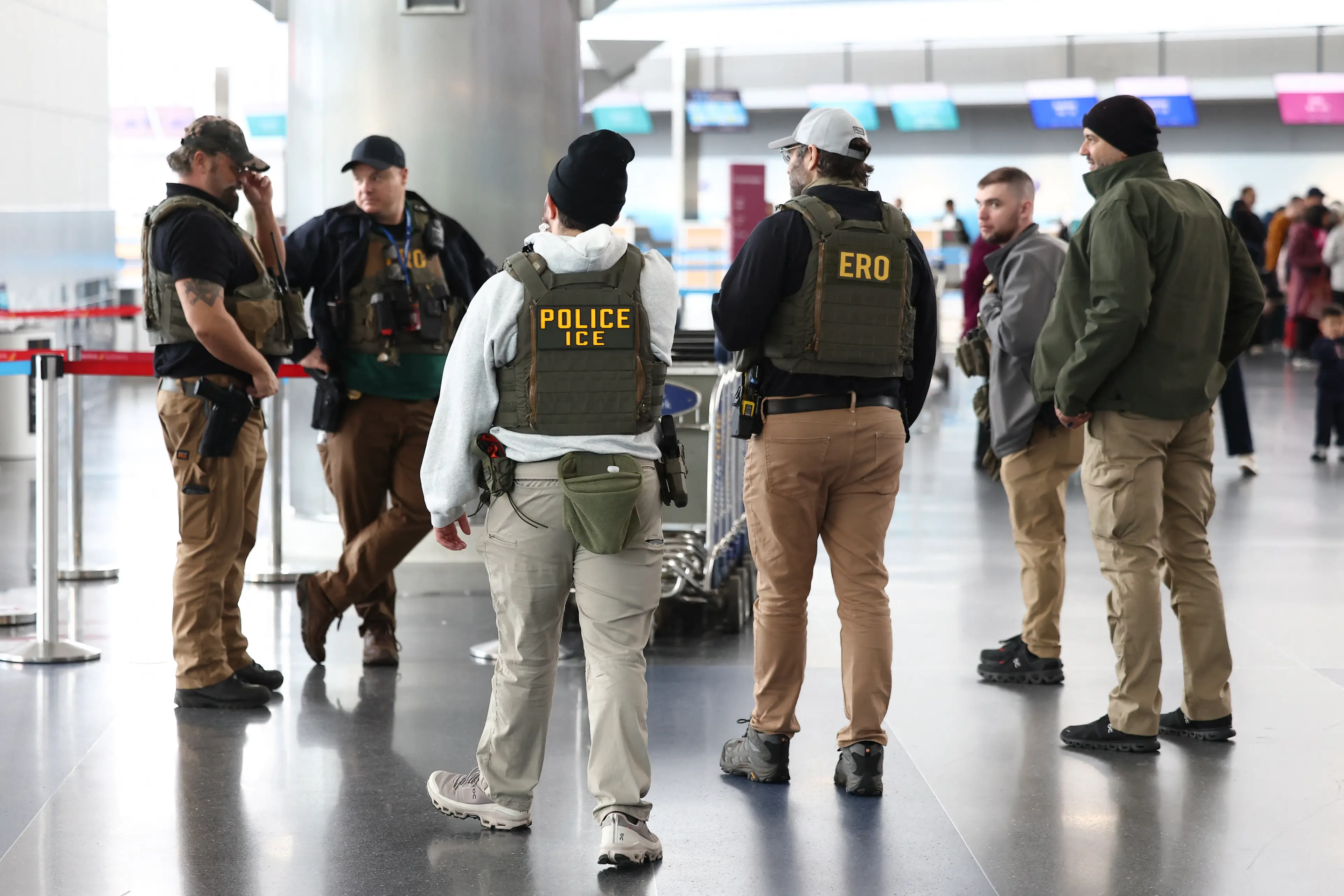 13 of the US' busiest airports have been affected by the initiative so far (CHARLY TRIBALLEAU / AFP via Getty Images)