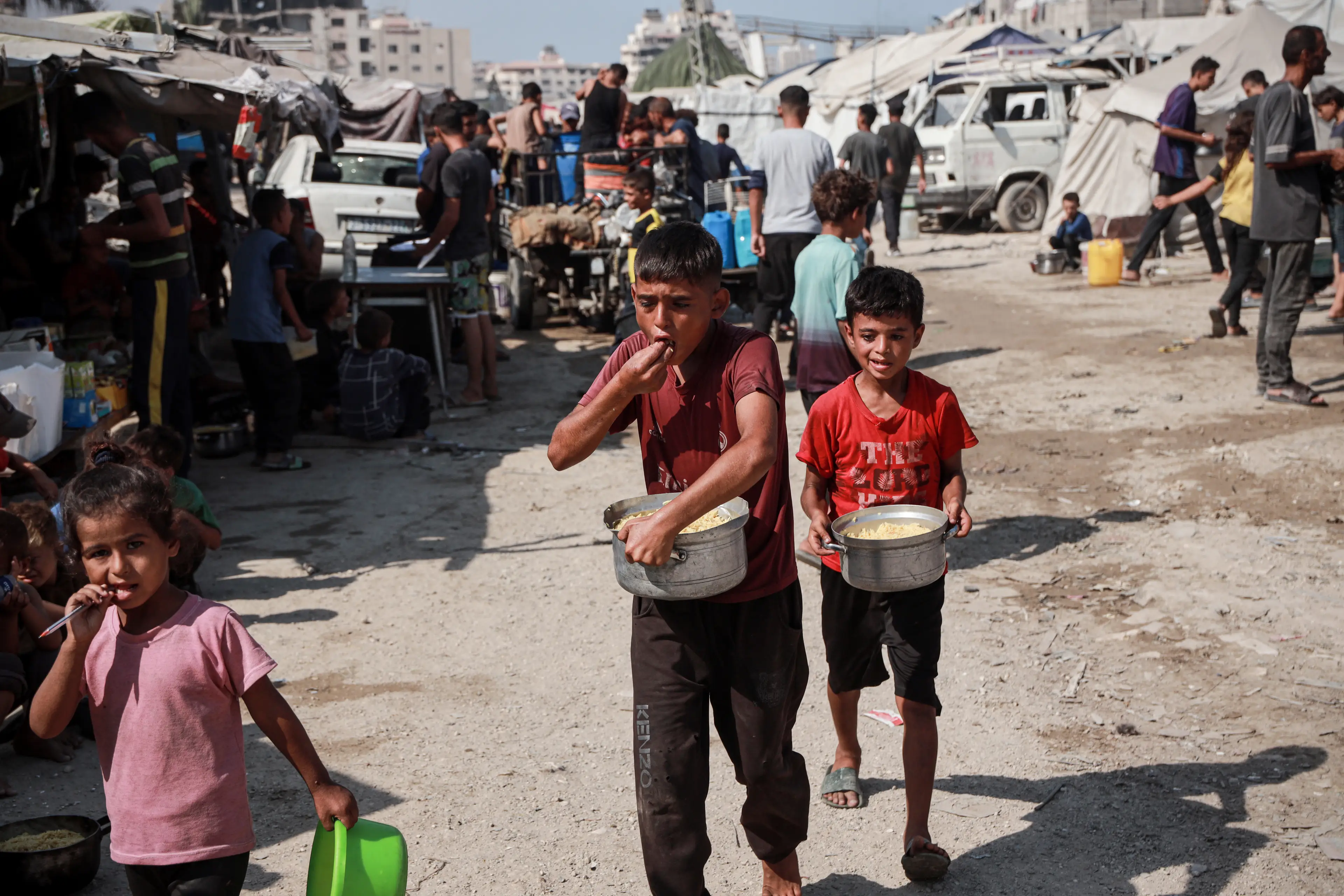 A famine was recently declared in Gaza (Abdalhkem Abu Riash/Anadolu via Getty Images)