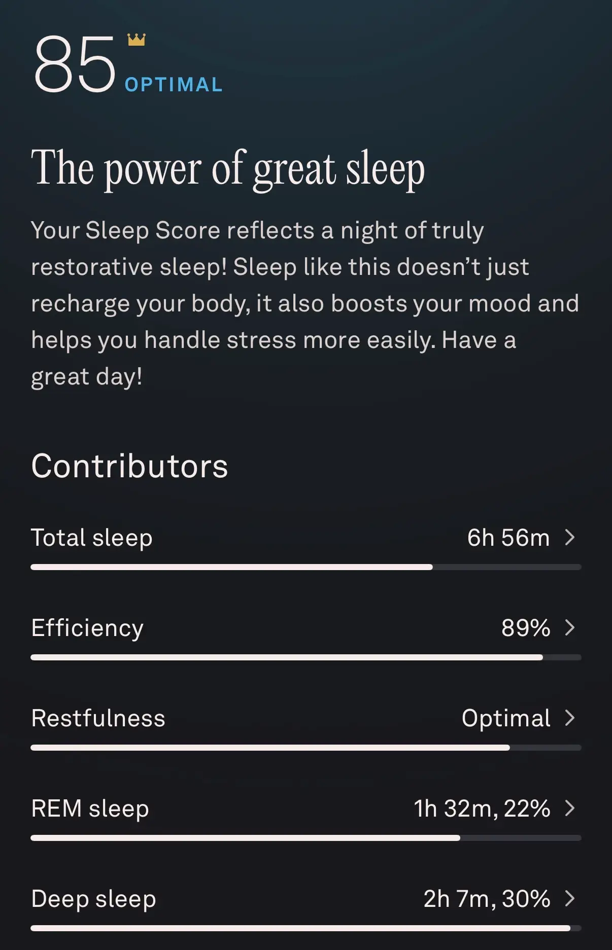 My Oura Ring showed high sleep scores in the week before my period 