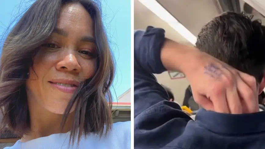 Woman spots train commuter with very awkward reminder written on his hand