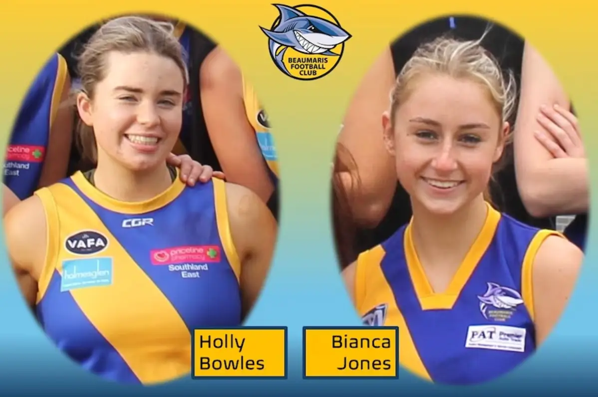 Bianca Jones and Holly Bowles fell ill last week in Vang Vieng, Laos (Beaumaris Football Club)