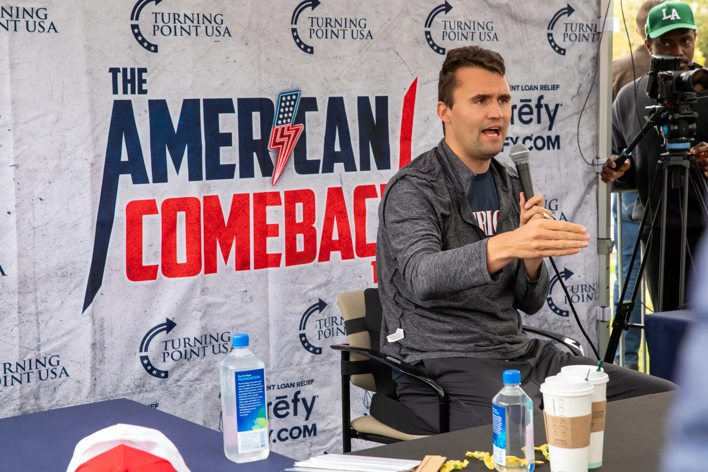 The Turning Point USA co-founder was fatally shot (BENJAMIN HANSON/Middle East Images/AFP via Getty Images)